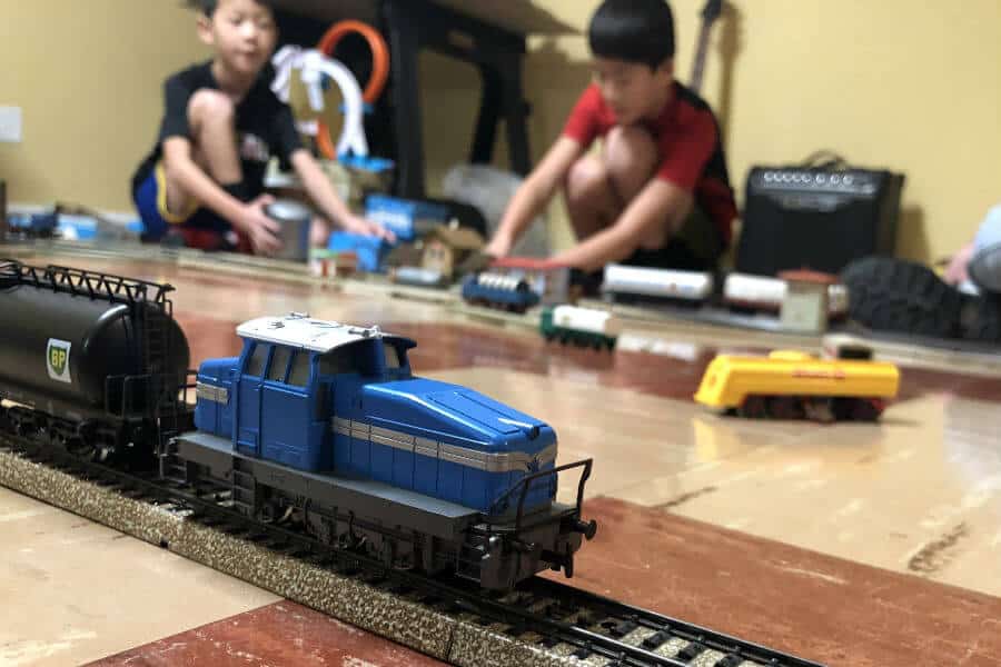 Train displays, parent-teacher conferences, December birthdays, fun with cardboard, and what’s left in the fridge (7 Quick Takes)