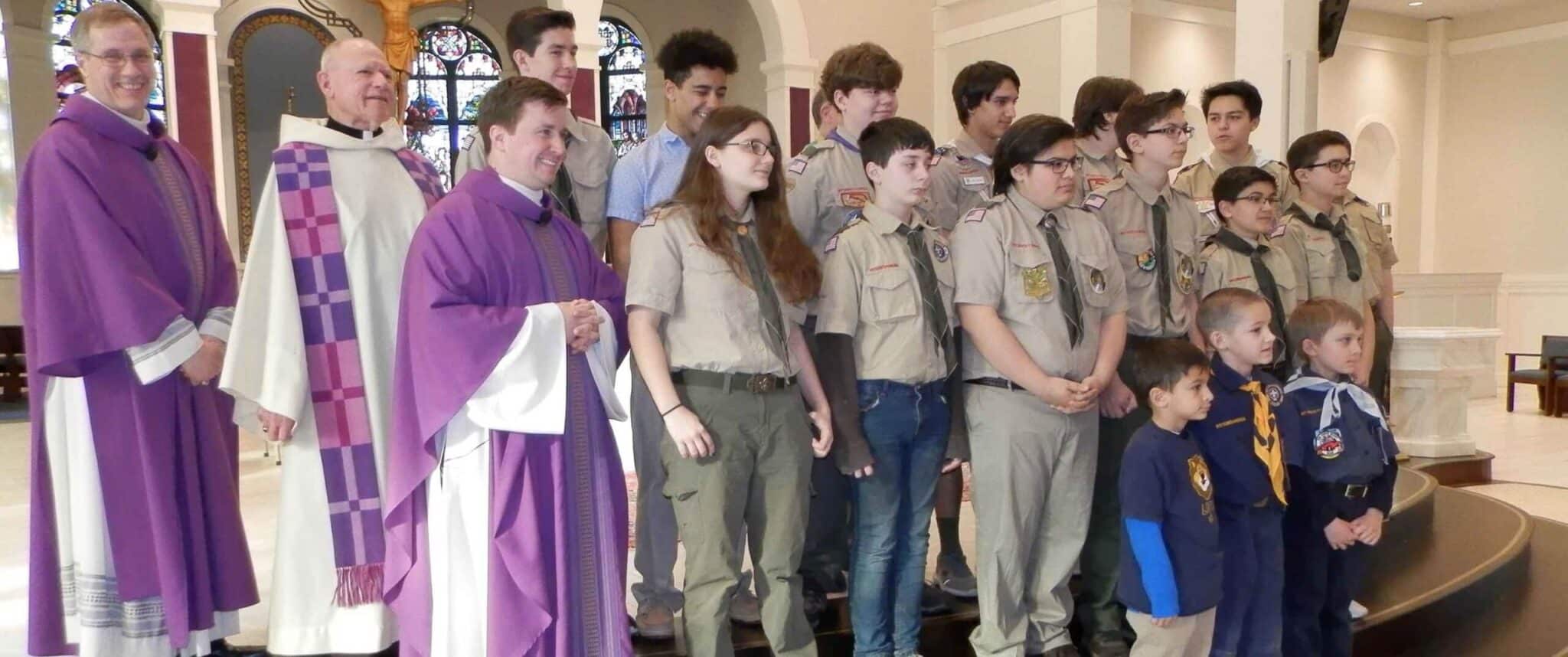 Honors for Monsignor Phillips, now Scout chaplain emeritus 
