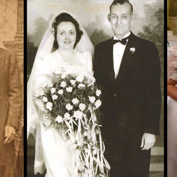 Walking up Holy Cross aisle to marry – 134 years after her great-grandparents