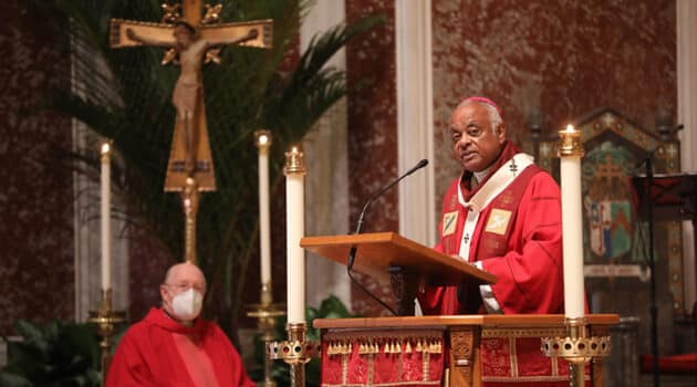 Washington Archbishop Wilton D. Gregory preaches his homily.