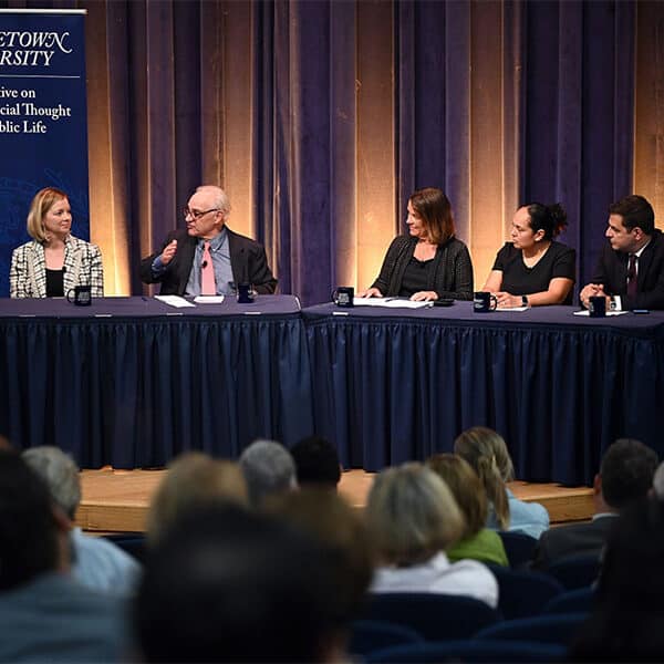 Georgetown panel explores dialogue’s key role in protecting democracy this election cycle