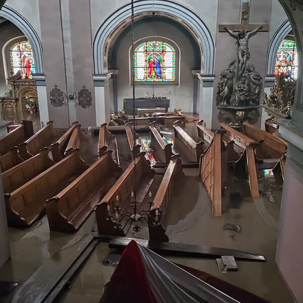 Historic Franciscan monastery under water as southwestern Poland suffers disastrous floods