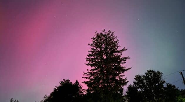 Northern Lights in the sky outside Baltimore on Oct. 10, 2024