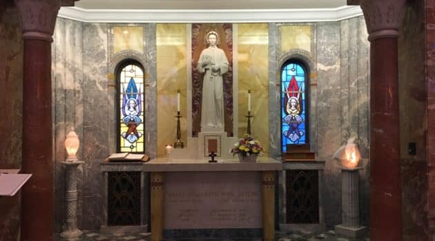 A statue of St. Elizabeth Ann Seton at the Seton Shrine