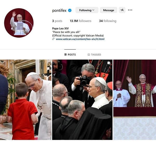Pope Leo XIV on social media: Instagram and X accounts up and growing