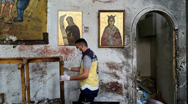 suicide bombing Damascus church