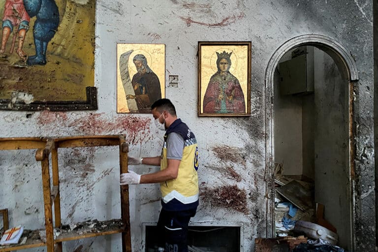 suicide bombing Damascus church