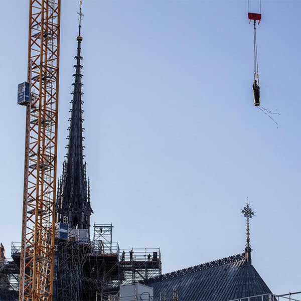 Notre Dame prepares to reopen towers’ tour with return of famed statues of saints to rooftop