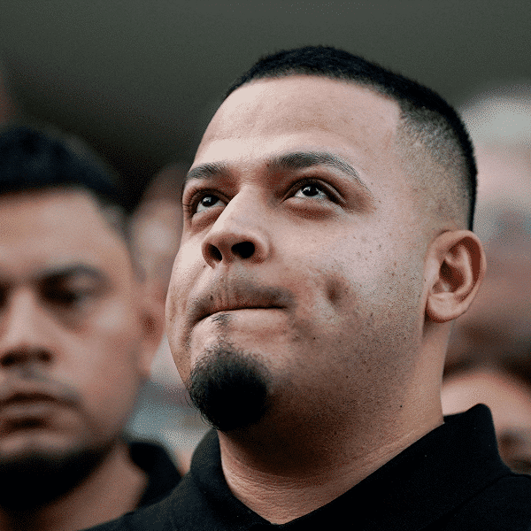 Kilmar Abrego Garcia appears for a check-in at the ICE Baltimore field office