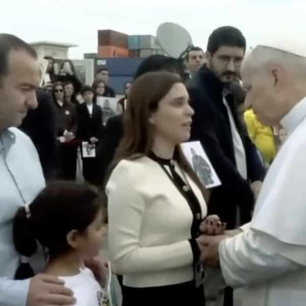 The story behind young woman who wept while hugging Pope Leo in Beirut