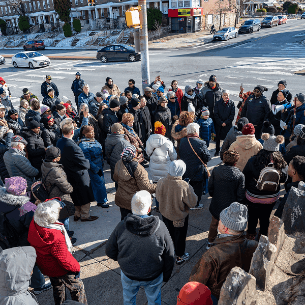 Participants in the thirteenth annual Rev. Dr. Martin Luther King Jr. and Monsignor Edward Michael Miller Prayer Service and Peace Walk