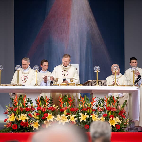 ‘Peace cannot be attained without mercy,’ Pope Leo tells global congress in Lithuania’s capital